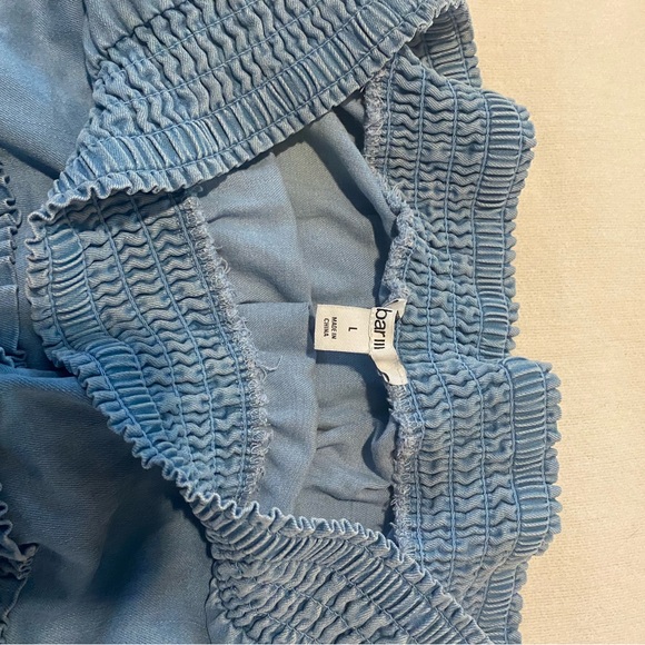 Bar III Blue Smocked Bubble Mini Skirt - Picture 2 of 2